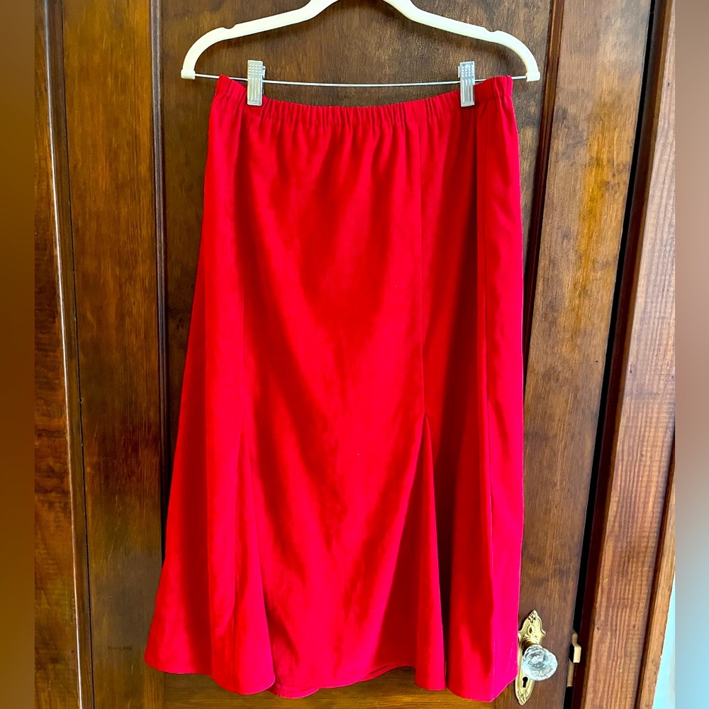 Vintage red suede tulip skirt size Medium
